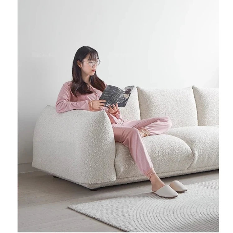 Stylish Pine Sofa with Plush Comfort - Modern White Upholstered Couch for Living Room hmr-4790