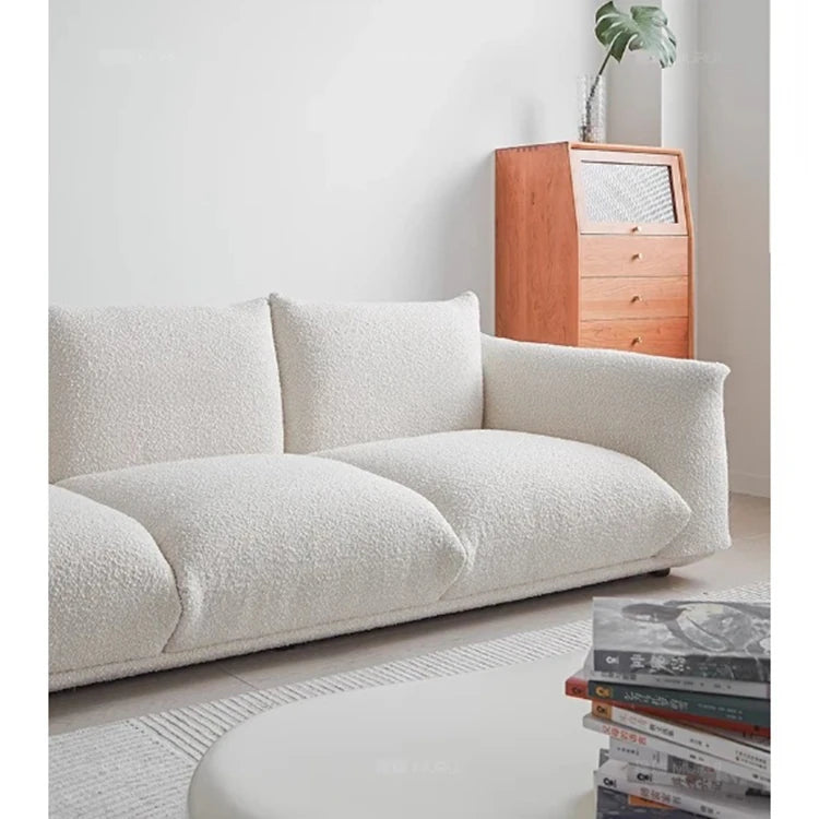 Stylish Pine Sofa with Plush Comfort - Modern White Upholstered Couch for Living Room hmr-4790