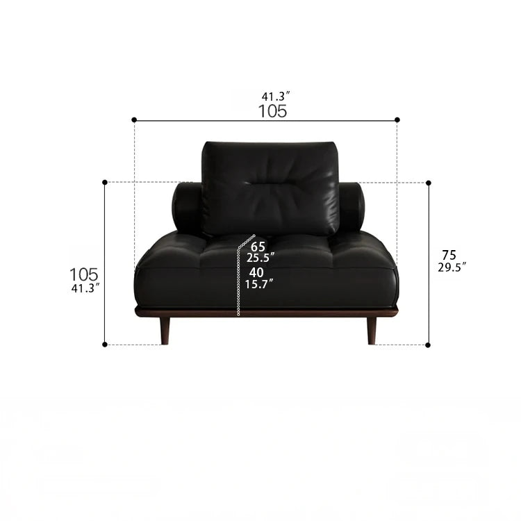 Luxurious Stainless Cowhide Leather Sofa with Ash Wood Accent – Modern Comfort for Your Living Room hmr-4792