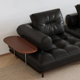 Luxurious Stainless Cowhide Leather Sofa with Ash Wood Accent – Modern Comfort for Your Living Room hmr-4792