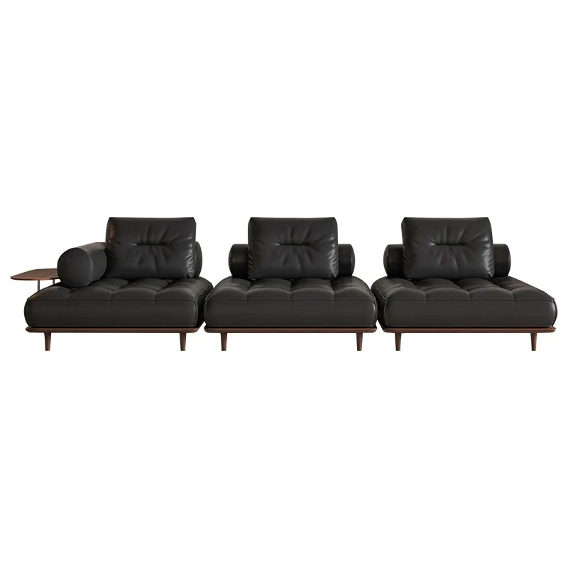 Luxurious Stainless Cowhide Leather Sofa with Ash Wood Accent – Modern Comfort for Your Living Room hmr-4792