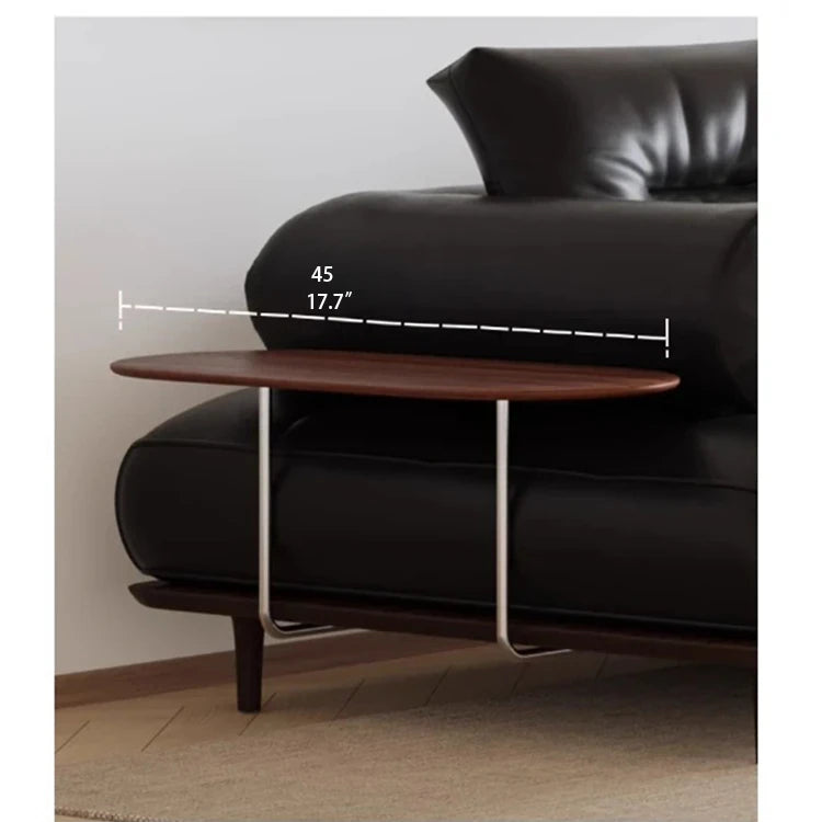 Luxurious Stainless Cowhide Leather Sofa with Ash Wood Accent – Modern Comfort for Your Living Room hmr-4792