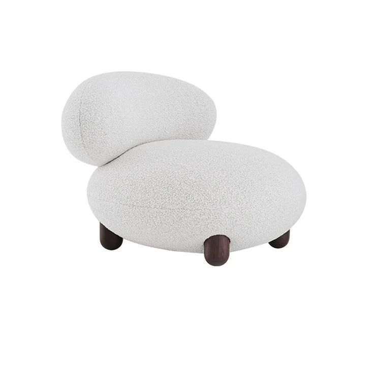 Cozy Ash Wood Chair with Faux Lambswool Upholstery – Modern Accent Seating for Stylish Living Spaces hmr-4793