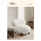Cozy Ash Wood Chair with Faux Lambswool Upholstery – Modern Accent Seating for Stylish Living Spaces hmr-4793