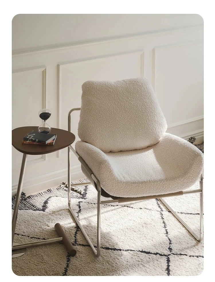 Stylish Synthetic Leather and Corduroy Accent Chair with Stainless Steel Frame - Cozy Modern Furniture for Living Room or Office hmr-4795