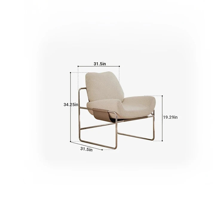 Stylish Synthetic Leather and Corduroy Accent Chair with Stainless Steel Frame - Cozy Modern Furniture for Living Room or Office hmr-4795