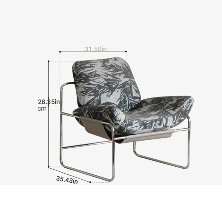 Stylish Synthetic Leather and Corduroy Accent Chair with Stainless Steel Frame - Cozy Modern Furniture for Living Room or Office hmr-4795