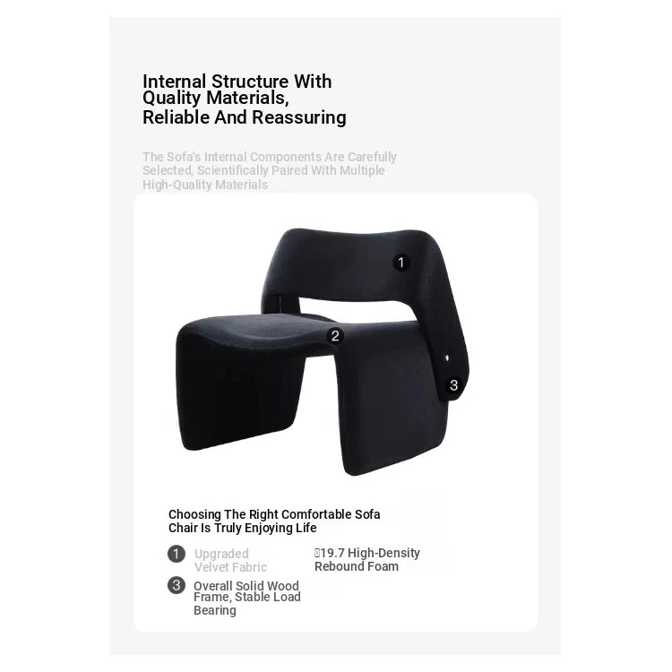 Stylish Black Pine Lounge Chair – Modern Design for Home Décor hmr-4798