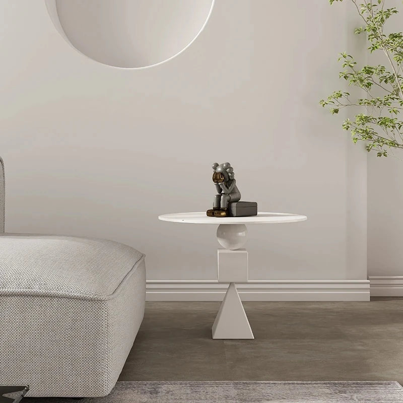 Stylish Oak Density Board Coffee Table - Modern Round Design for Living Room Elegance hmr-4799