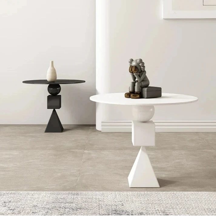 Stylish Oak Density Board Coffee Table - Modern Round Design for Living Room Elegance hmr-4799