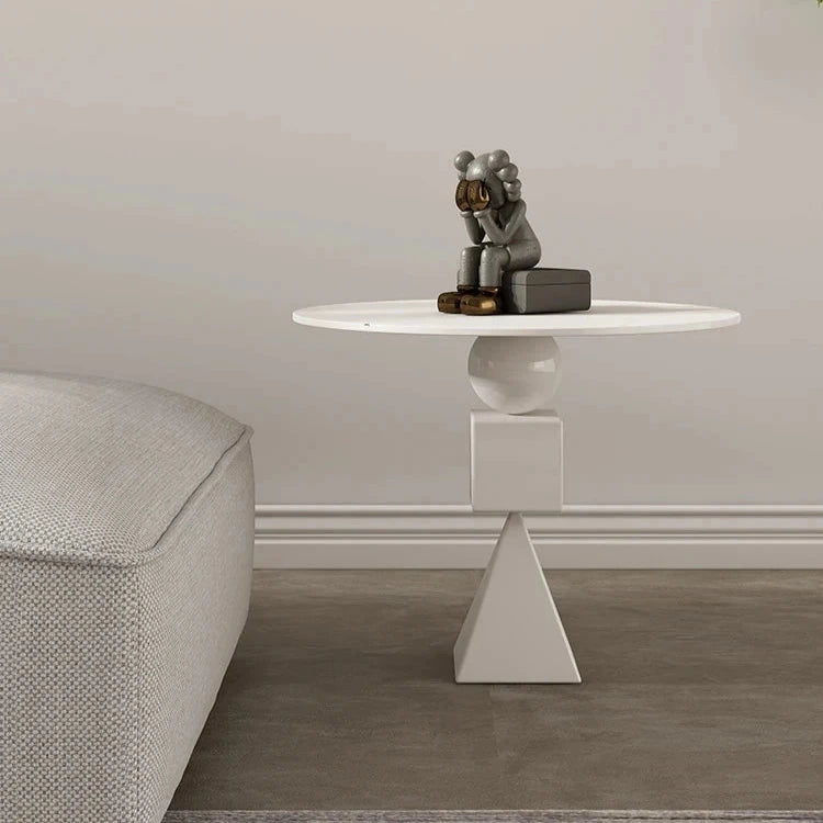 Stylish Oak Density Board Coffee Table - Modern Round Design for Living Room Elegance hmr-4799