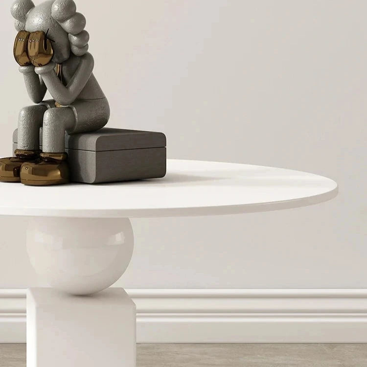 Stylish Oak Density Board Coffee Table - Modern Round Design for Living Room Elegance hmr-4799