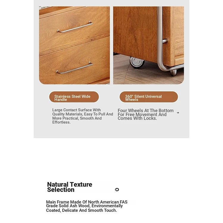 Elegant Ash Wood and Glass Cabinet with Stainless Steel Accents - Modern Home Storage Solution hmr-4800
