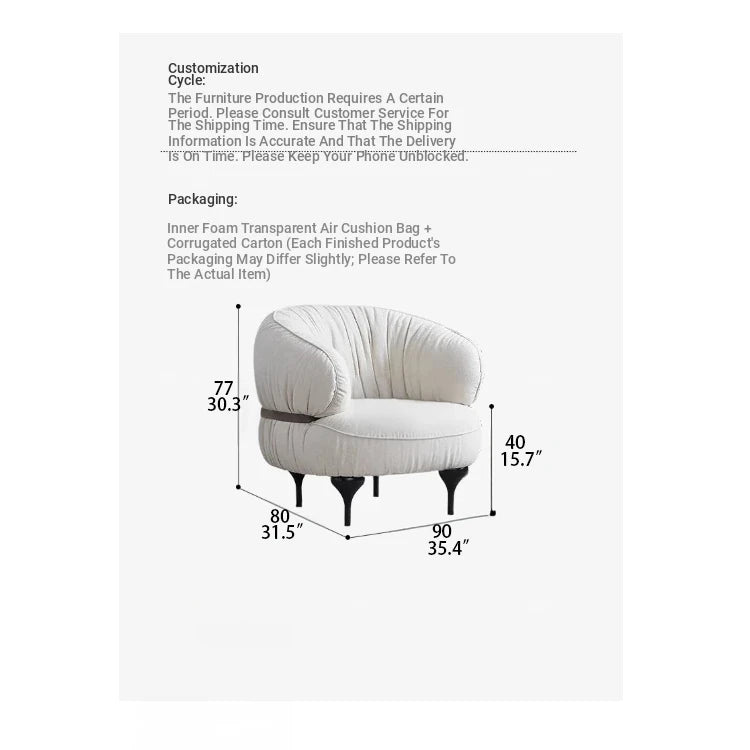 Stylish Oak Upholstered Accent Chair in Soft Synthetic Leather and Linen - Modern Comfortable Seating for Living Room or Office hmr-4801