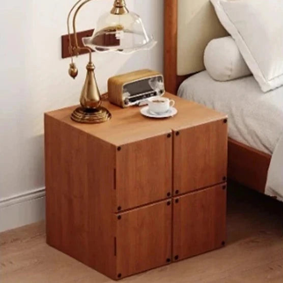 Stylish Ash Wood Bedside Cupboard - Modern Storage Solution for Your Home hmr-4803