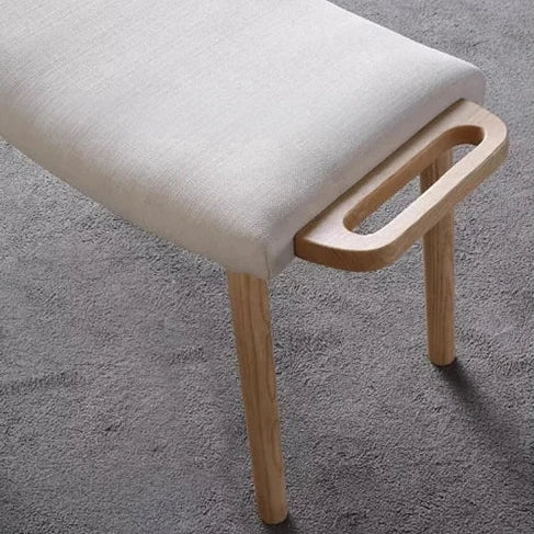 Stylish Ash Wood Stool with Cotton-Linen Upholstery - Perfect Accent for Modern Interiors hmr-4804