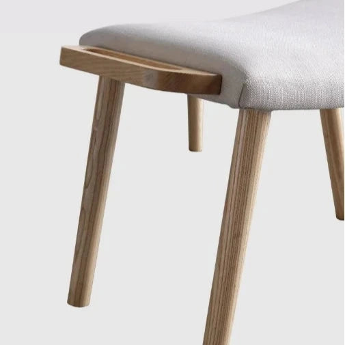Stylish Ash Wood Stool with Cotton-Linen Upholstery - Perfect Accent for Modern Interiors hmr-4804