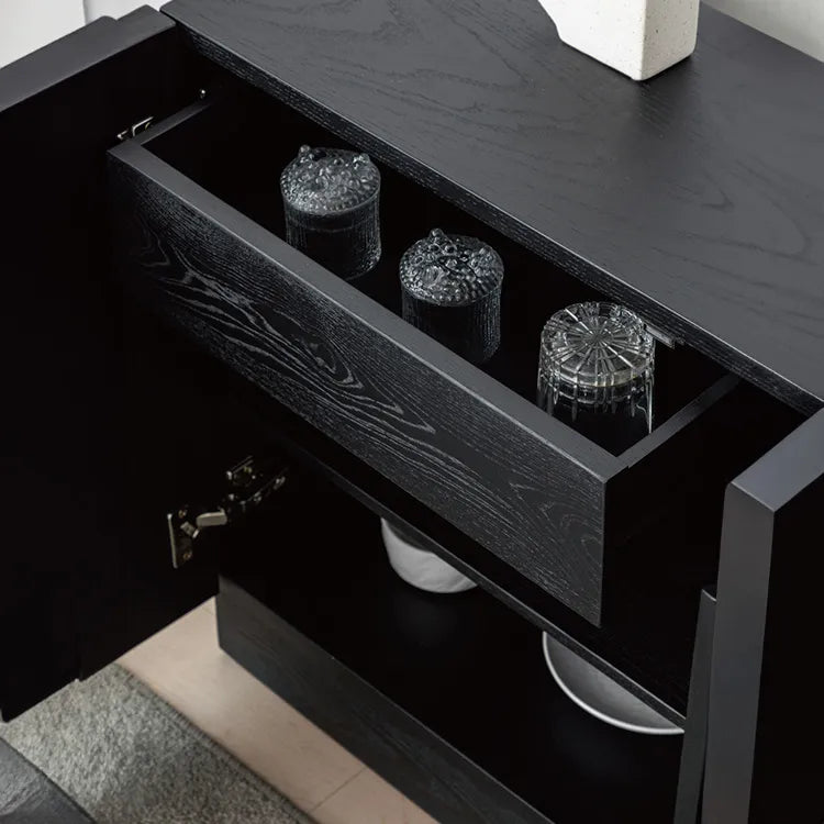 Modern Ash Wood Cabinet with 3D Texture – Stylish Storage hms-4052