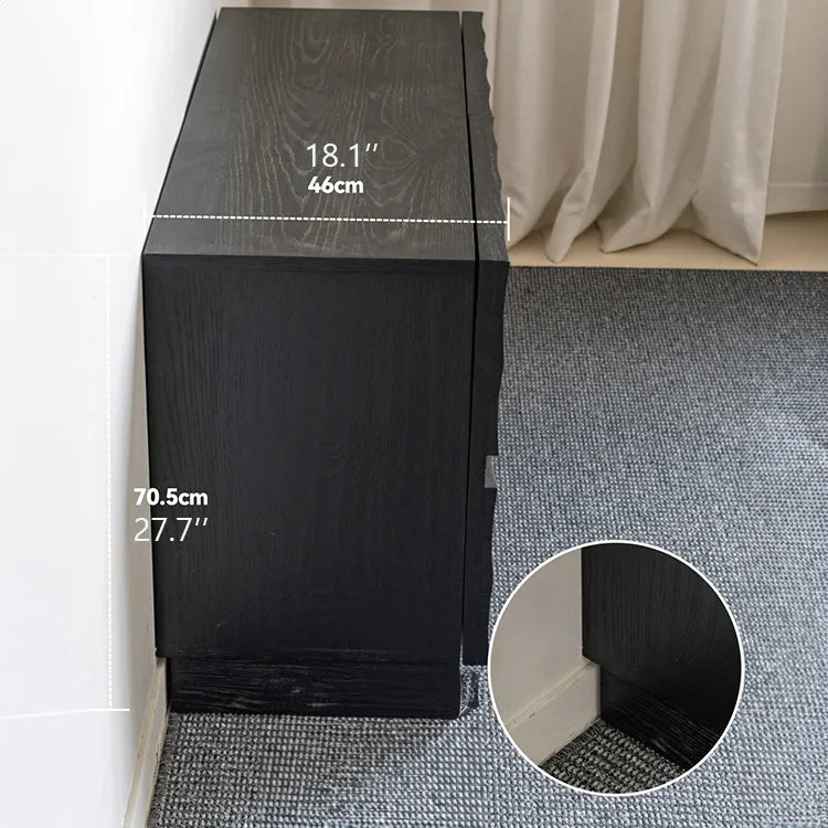 Modern Ash Wood Cabinet with 3D Texture – Stylish Storage hms-4052