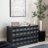 Modern Ash Wood Cabinet with 3D Texture – Stylish Storage hms-4052