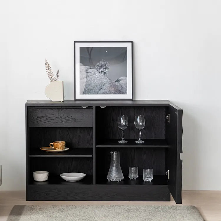 Modern Ash Wood Cabinet with 3D Texture – Stylish Storage hms-4052
