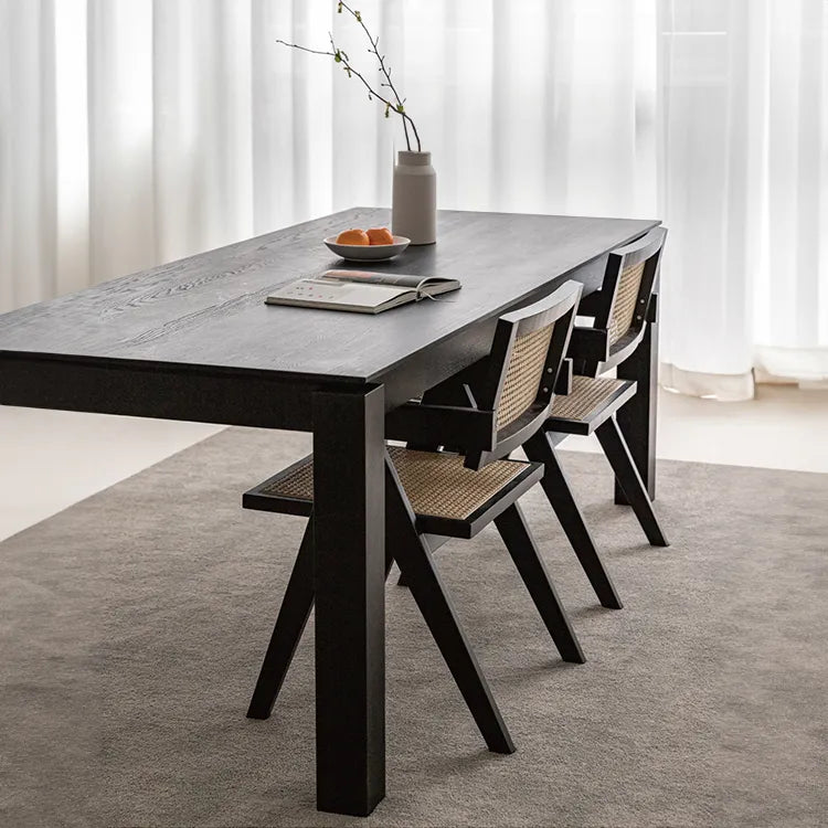 Modern Ash Wood Dining Table Set - Sleek & Stylish Design hms-4054
