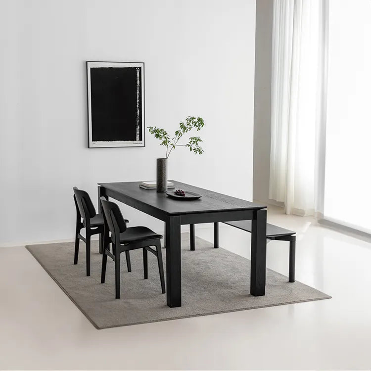 Modern Ash Wood Dining Table Set - Sleek & Stylish Design hms-4054
