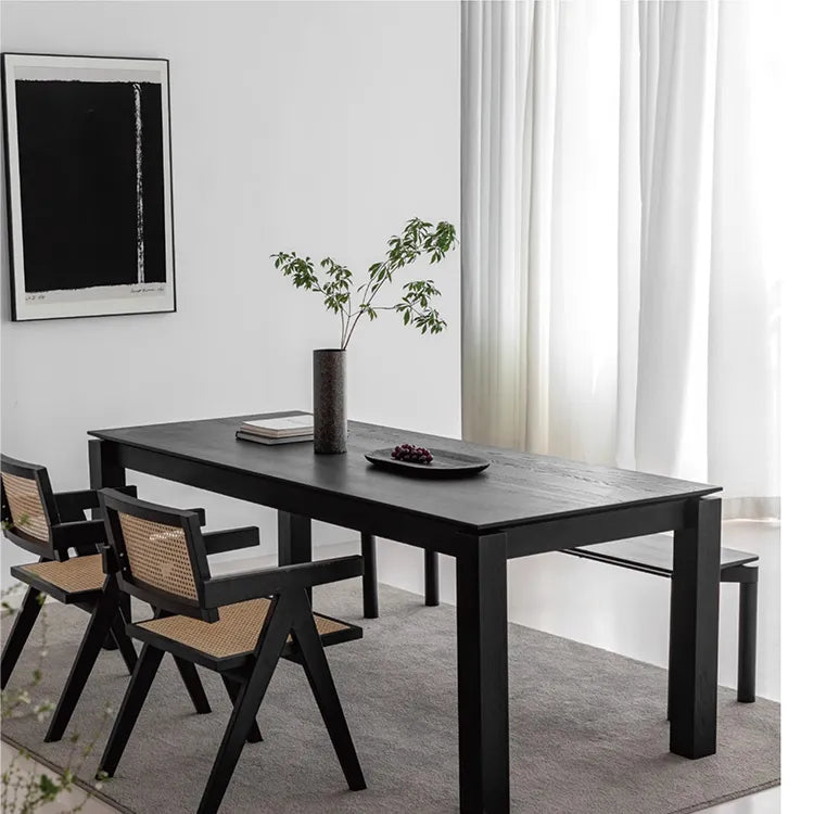 Modern Ash Wood Dining Table Set - Sleek & Stylish Design hms-4054