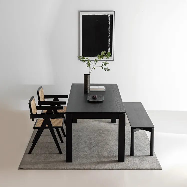 Modern Ash Wood Dining Table Set - Sleek & Stylish Design hms-4054