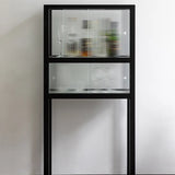 Ash Wood Display Cabinet with Glass Doors - Modern Storage hms-4060