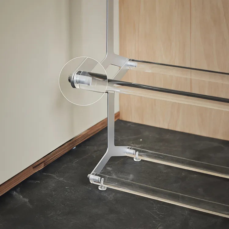 Acrylic & Aluminum Shoes Storage Rack - Stylish Space-Saving Design hms-4061