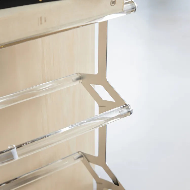 Acrylic & Aluminum Shoes Storage Rack - Stylish Space-Saving Design hms-4061