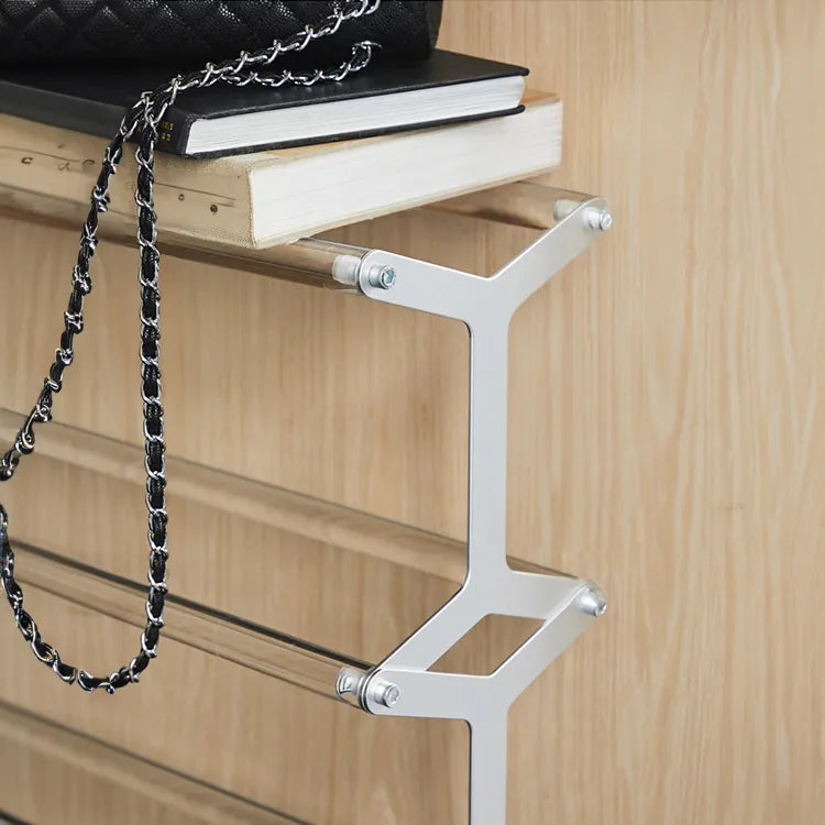 Acrylic & Aluminum Shoes Storage Rack - Stylish Space-Saving Design hms-4061