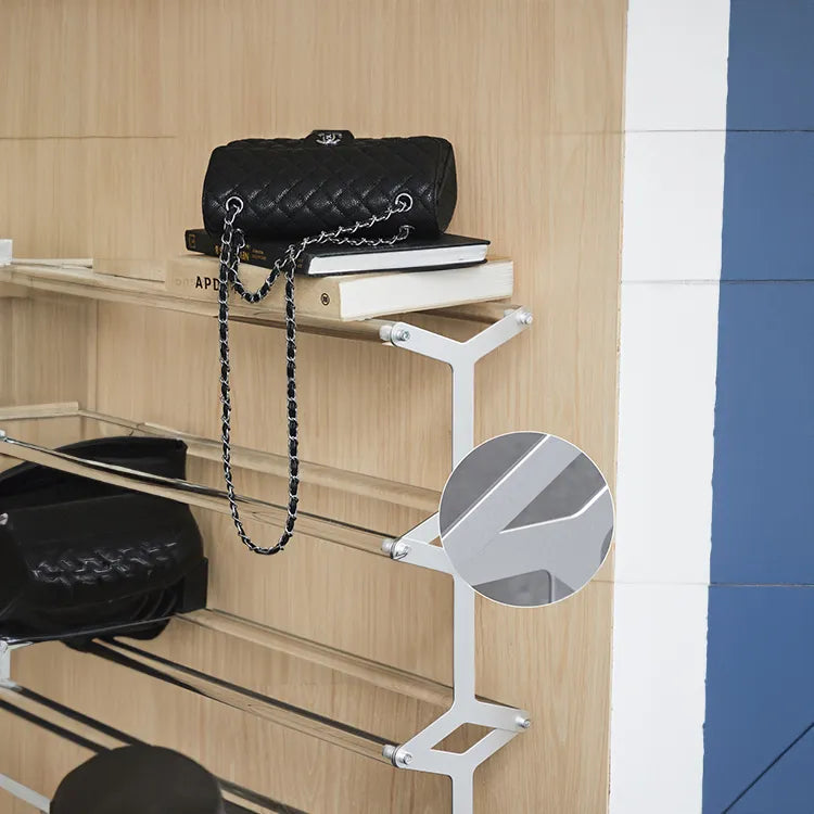 Acrylic & Aluminum Shoes Storage Rack - Stylish Space-Saving Design hms-4061