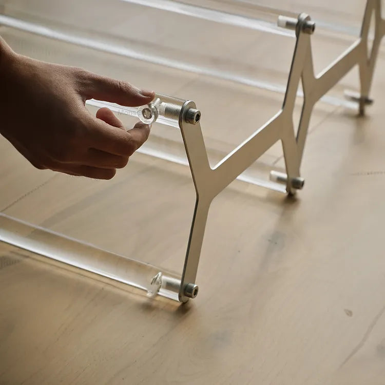 Acrylic & Aluminum Shoes Storage Rack - Stylish Space-Saving Design hms-4061