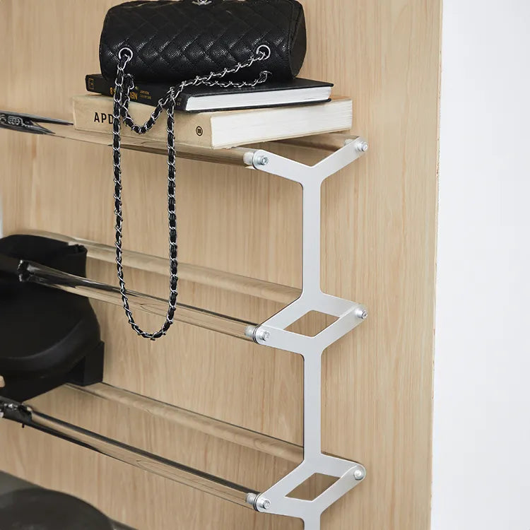Acrylic & Aluminum Shoes Storage Rack - Stylish Space-Saving Design hms-4061