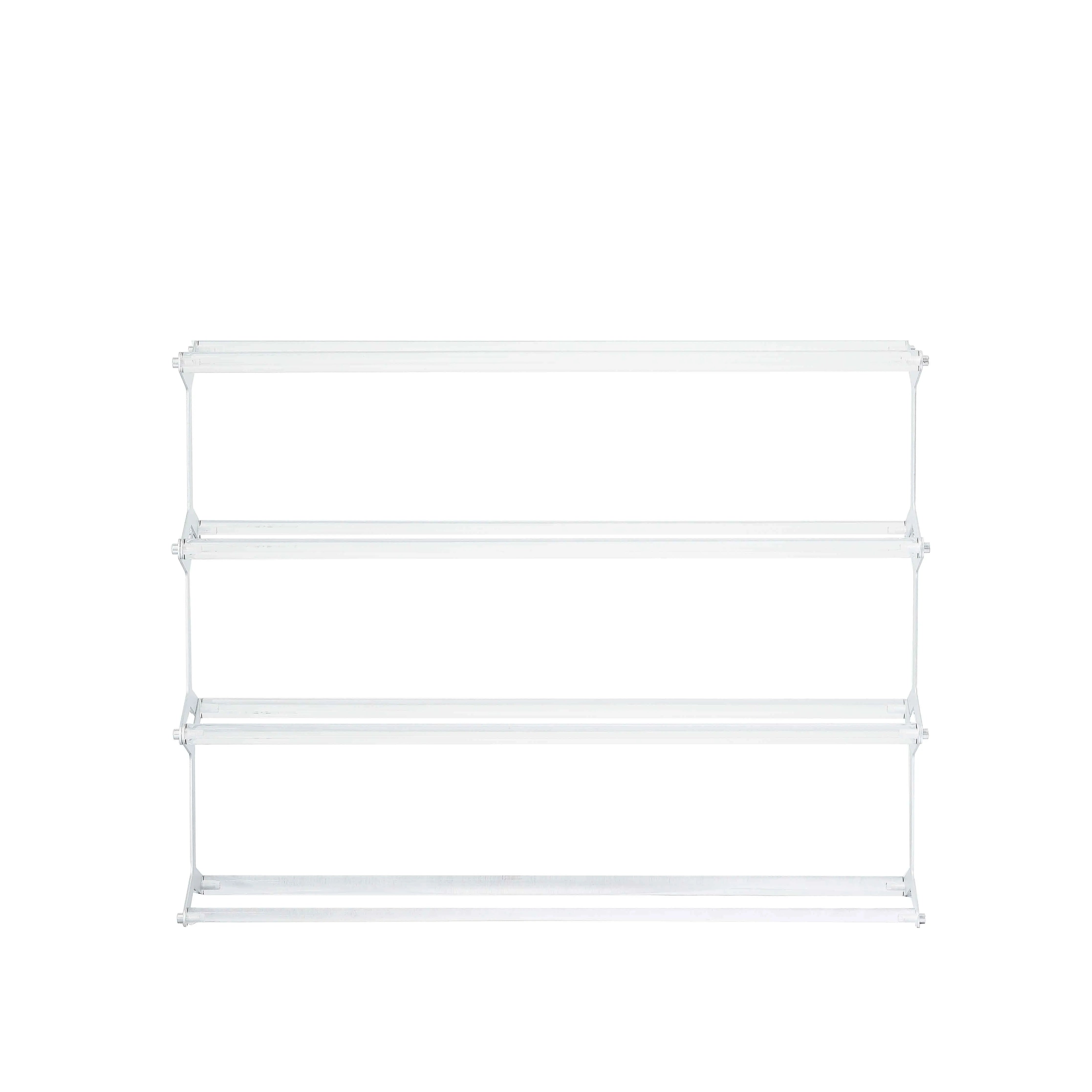 Acrylic & Aluminum Shoes Storage Rack - Stylish Space-Saving Design hms-4061