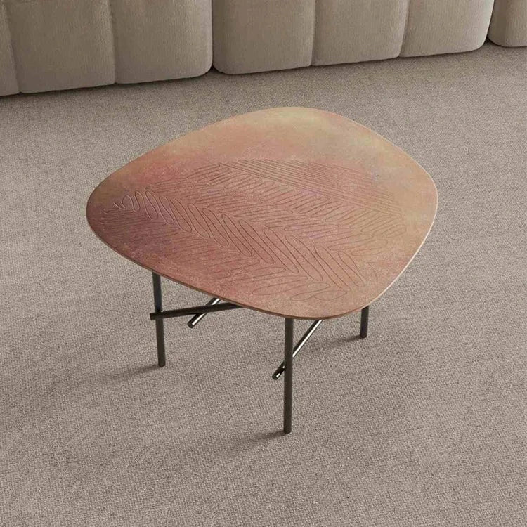 Stylish Sintered Stone Stainless Coffee Table Set – Modern Design with Artful Touch for Living Room Decor hmsf-4667