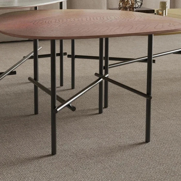 Stylish Sintered Stone Stainless Coffee Table Set – Modern Design with Artful Touch for Living Room Decor hmsf-4667