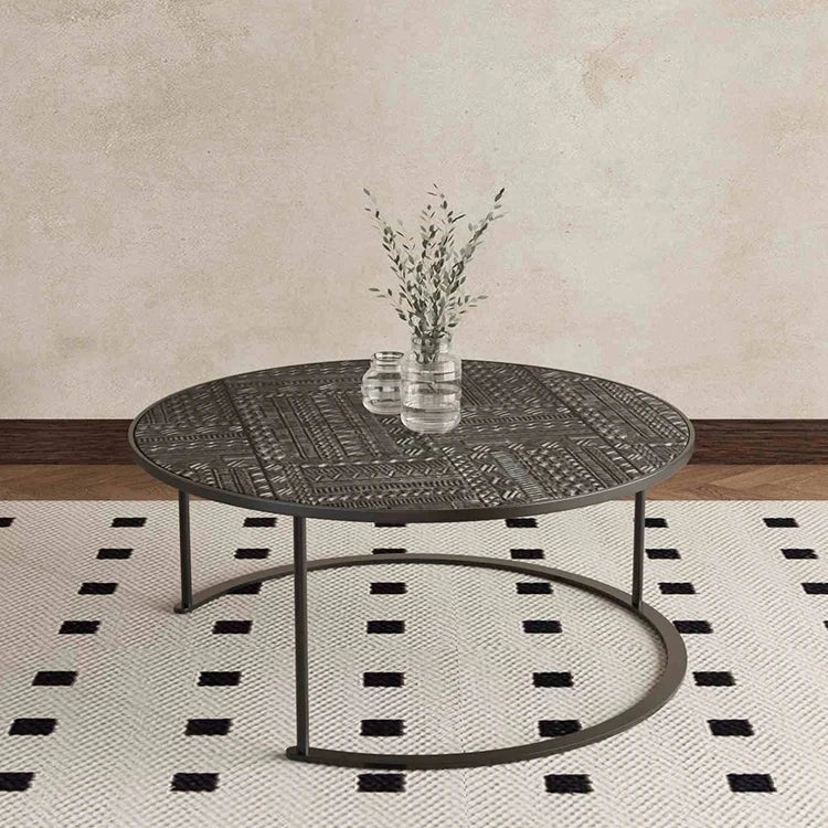 Stylish Acrylic Stainless Steel Coffee Table Set - Modern Nesting Tables for Living Room Decor hmsf-4668