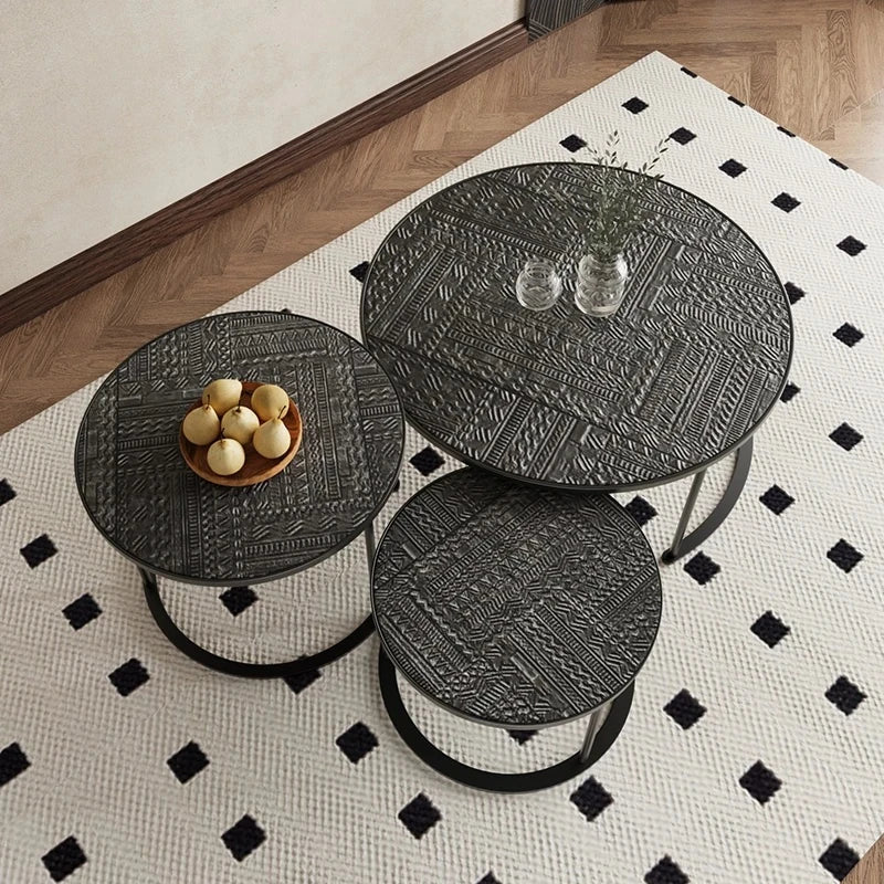 Stylish Acrylic Stainless Steel Coffee Table Set - Modern Nesting Tables for Living Room Decor hmsf-4668