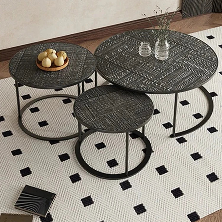 Stylish Acrylic Stainless Steel Coffee Table Set - Modern Nesting Tables for Living Room Decor hmsf-4668