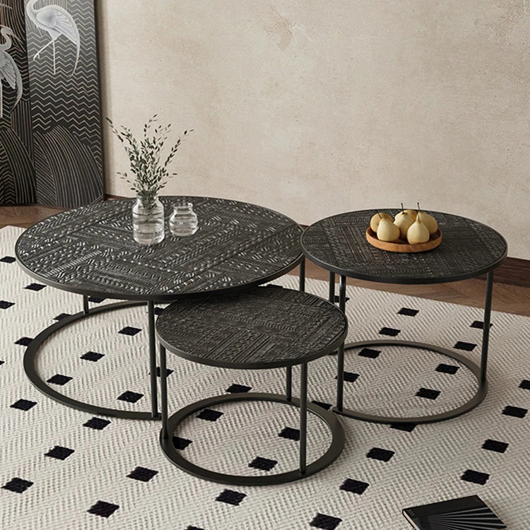Stylish Acrylic Stainless Steel Coffee Table Set - Modern Nesting Tables for Living Room Decor hmsf-4668