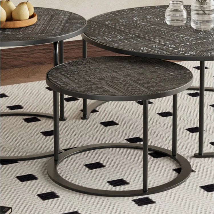 Stylish Acrylic Stainless Steel Coffee Table Set - Modern Nesting Tables for Living Room Decor hmsf-4668