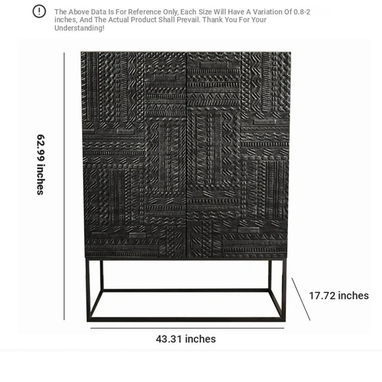 Stylish Ash Wood and Acrylic Cabinet with Unique Textured Design - Modern Storage Solution hmsf-4669