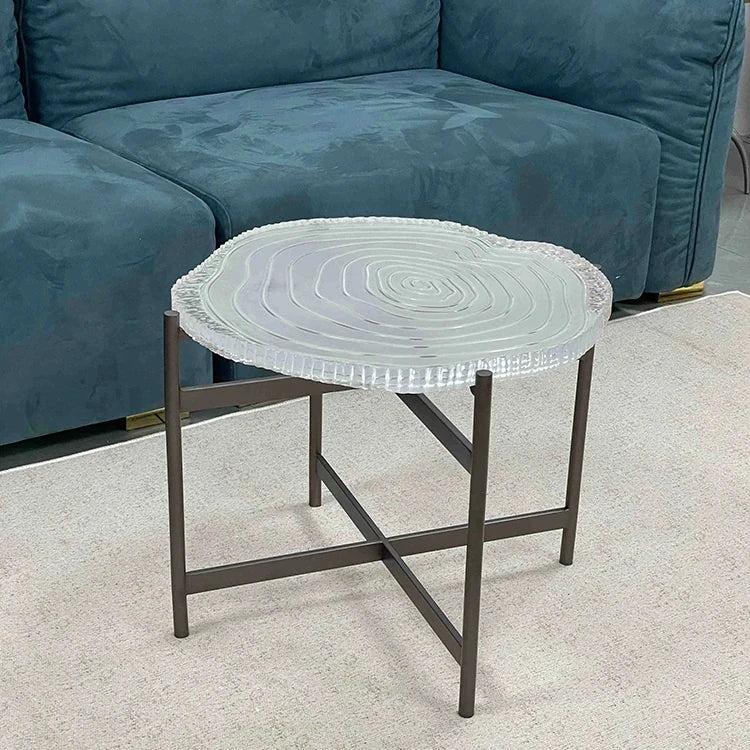 Stylish Acrylic Coffee Table Set with Unique Design - Modern Round Accent Tables for Living Room Decor hmsf-4672
