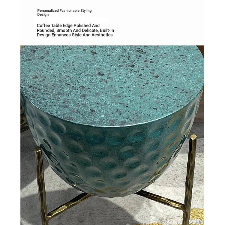 Stylish Trio of Modern Coffee Tables in Vibrant Metallic Finishes – Perfect for Any Living Space hmsf-4678