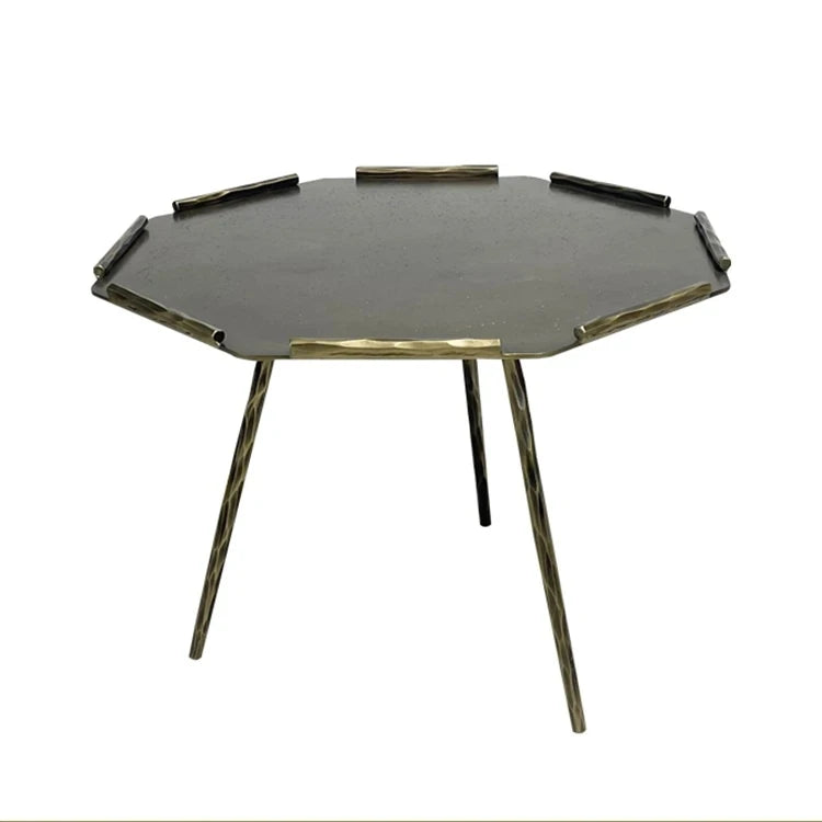 Stylish Octagonal Coffee Table Set - Modern Metal Accent Tables for Living Room Decor hmsf-4679
