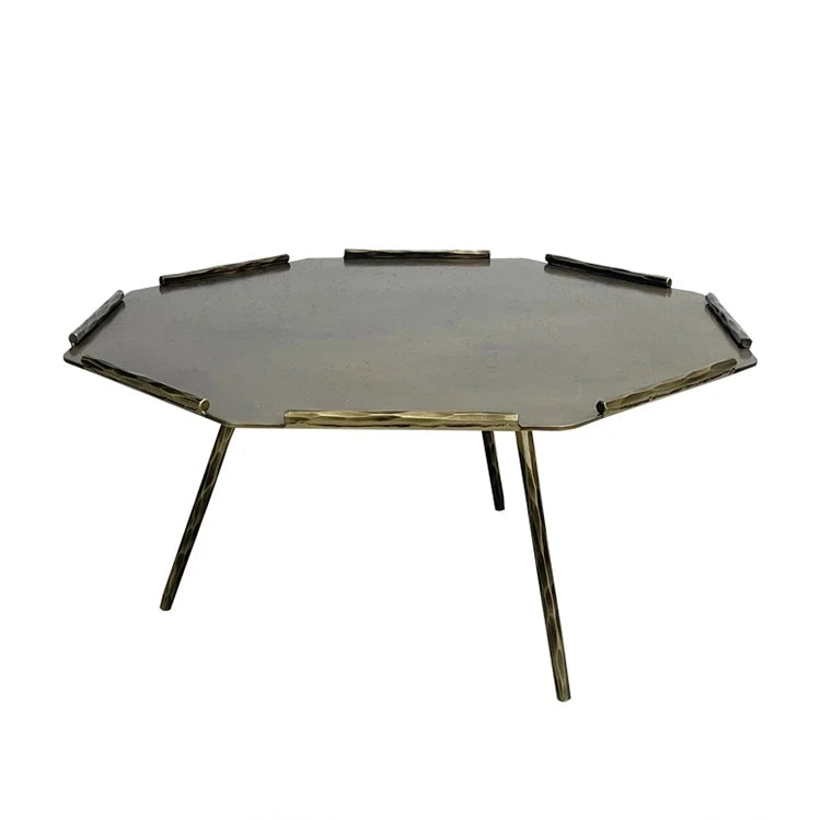 Stylish Octagonal Coffee Table Set - Modern Metal Accent Tables for Living Room Decor hmsf-4679