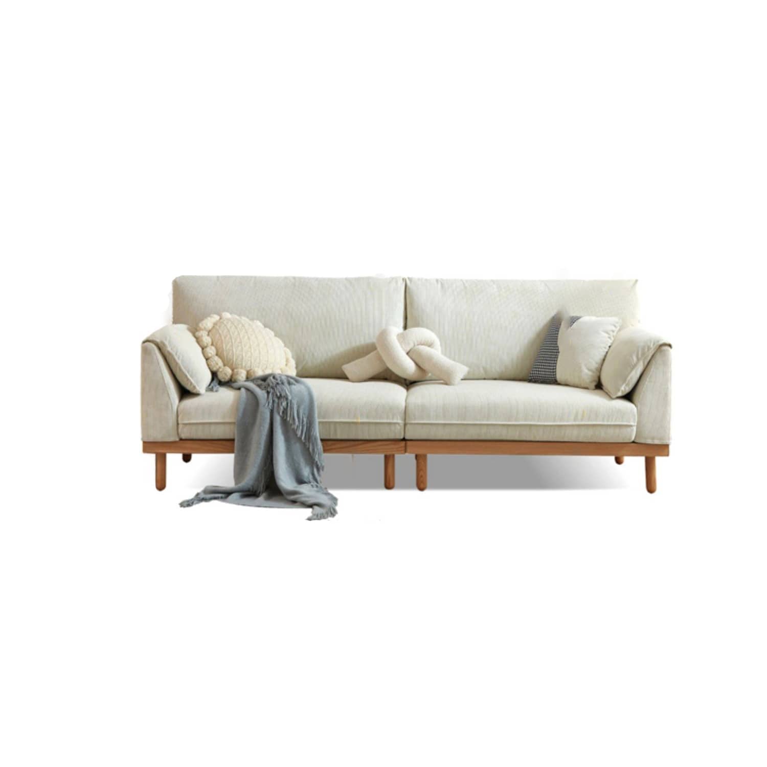 Cozy Multi-Color Sofa: Goose Down Cushions with Goose Down Filling Couch with Oak & Pine Wood Frame hmyf-1271